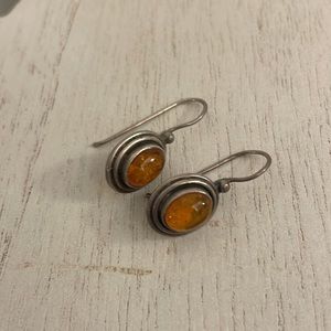 Sterling & Amber Earrings